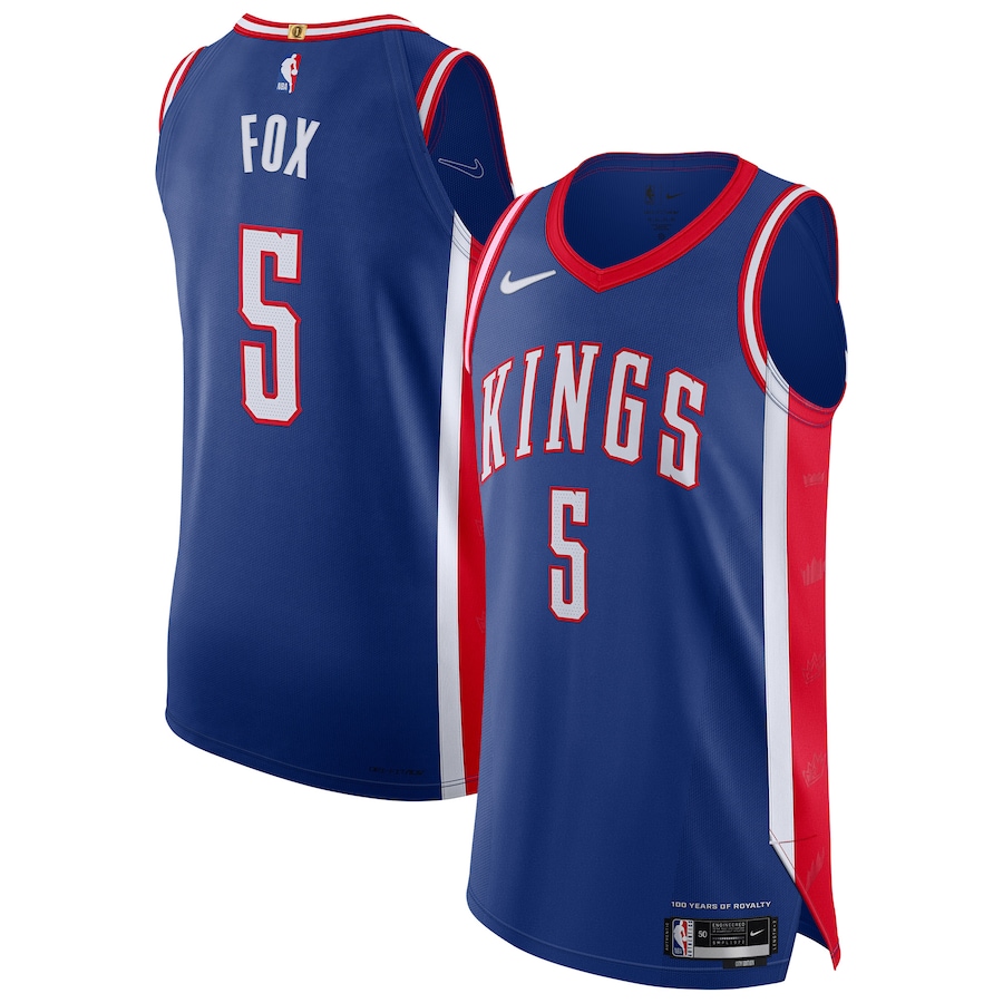 Men Sacramento Kings #5 De Aaron Fox Nike Blue City Edition 2024-25 Authentic Player NBA Jersey->sacramento kings->NBA Jersey